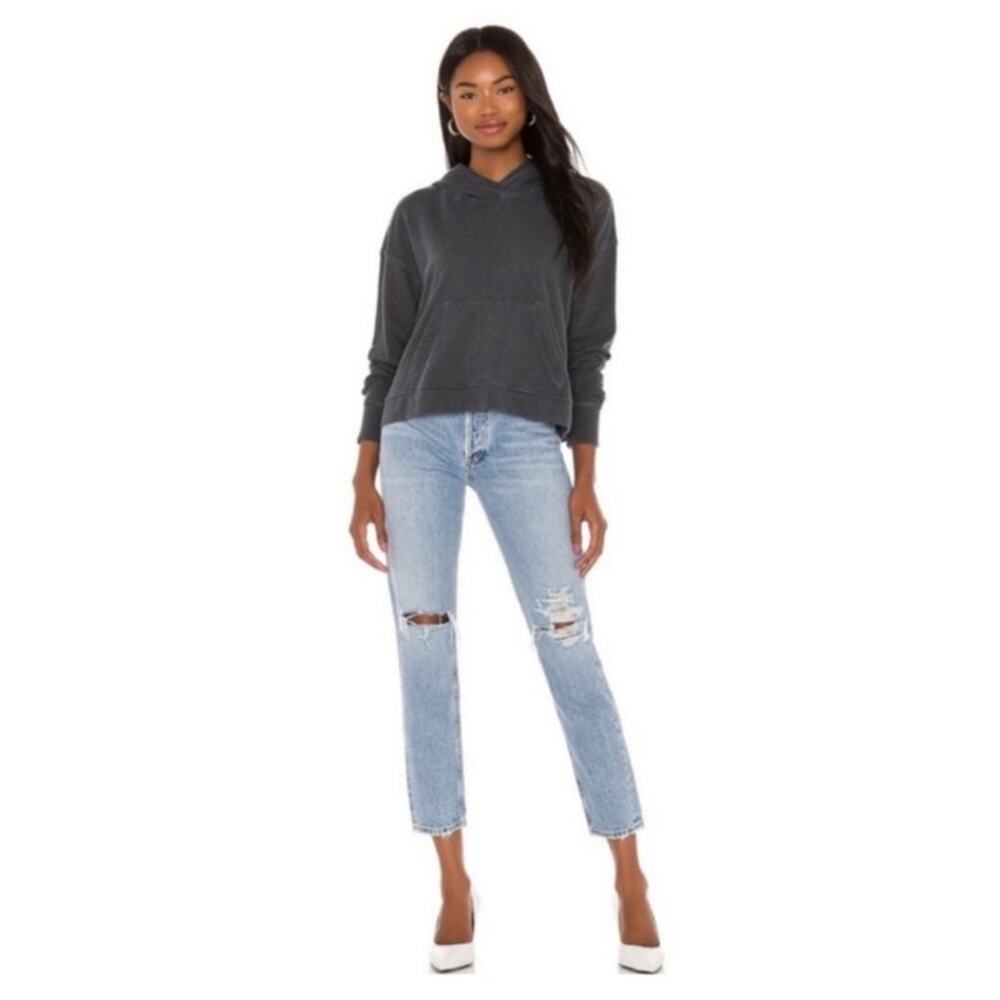 AGOLDE Riley Cropped High Rise Straight Leg Jean Rip Blue Women's‎ 25 (27x26)